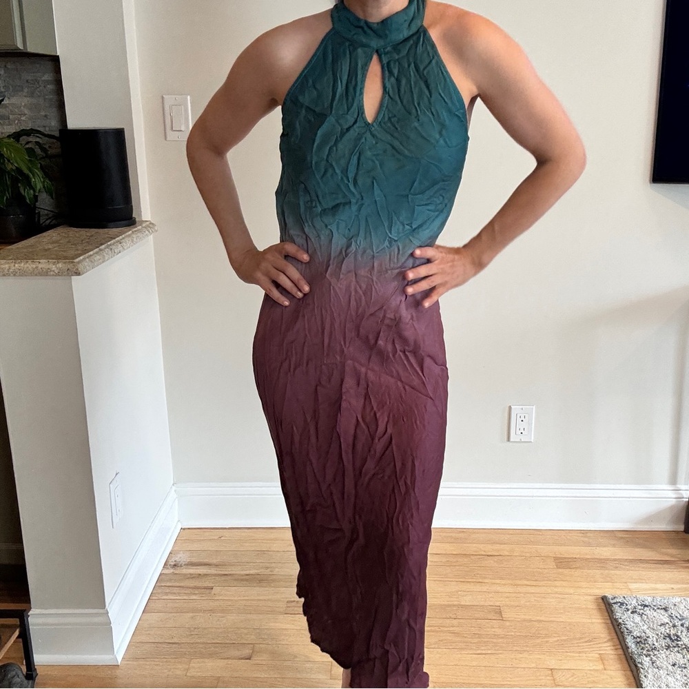 Young Fabulous & Broke Blue Halter Sheath Dress